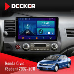 Штатная магнитола Honda Civic 2007-2011 (Sedan) Decker D10-002 2x32, 4G, 2k