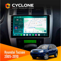 Штатна магнітола Hyundai Tucson 2005-2010 Black Cyclone C10-013 4x64 DSP 4G
