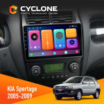 Штатная магнитола KIA Sportage 2005-2009 Cyclone C9-001 2x64 CPL