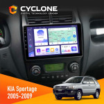 Штатная магнитола KIA Sportage 2005-2009 Cyclone C9-011 4x64, DSP
