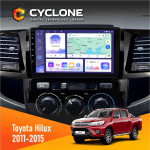 Штатная магнитола Toyota Fortuner 2011-2015 Cyclone C9-011 4x64, DSP