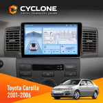 Штатная магнитола Toyota Corolla 2001-2006 Cyclone C9-012 4x64 DSP 4G
