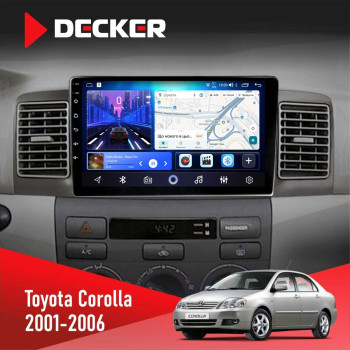 Штатная магнитола Toyota Corolla 2001-2006 Decker D9-006 4x64, 4G