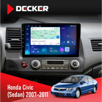 Штатная магнитола Honda Civic 2007-2011 (Sedan) Decker D10-007 4x64, DSP, 360, 4G