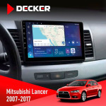 Штатная магнитола Mitsubishi Lancer X 2007-2017 AMP Rockford Decker D10-007 4x64, DSP, 360, 4G