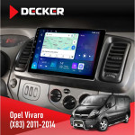 Штатная магнитола Opel Vivaro 2011-2015 Decker D10-007 4x64, DSP, 360, 4G