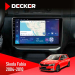 Штатная магнитола Skoda Fabia 2007-2014 Decker D10-007 4x64, DSP, 360, 4G