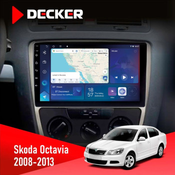 Штатна магнітола Skoda Octavia A5 2008-2013 Silver Decker D10-007 4x64, DSP, 360, 4G