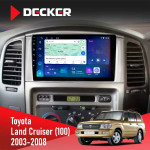 Штатная магнитола Toyota Land Cruiser (100) 2003-2008 Decker D10-007 4x64, DSP, 360, 4G