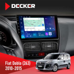 Штатна магнітола Fiat Doblo (263) 2010-2015 Decker D10-007 4x64, DSP, 360, 4G