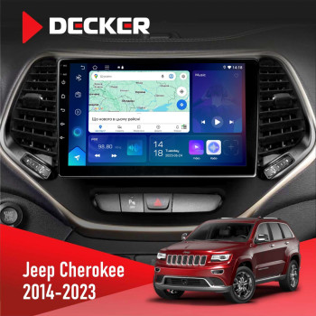 Штатная магнитола Jeep Cherokee 2014-2023 Decker D10-007 4x64, DSP, 360, 4G