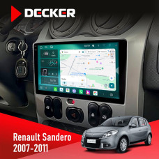 Штатна магнітола Renault Sandero 2007-2011 Decker D9-004 6x128, DSP 360, 2k