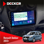 Штатная магнитола Renault Dokker, Sandero, Lodgy 2012+ Decker D9-007 4x64 DSP 360 4G