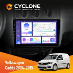 Штатна магнітола Volkswagen Caddy 2004-2015 Black Conditioner Cyclone C10-011 4x64, DSP