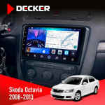 Штатная магнитола Skoda Octavia A5 2008-2013 Black Decker D10-006 4x64, 4G