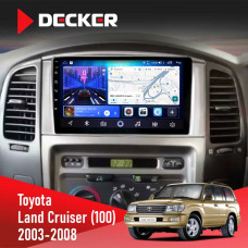 Штатна магнітола Toyota Land Cruiser (100) 2003-2008 Decker D10-006 4x64, 4G