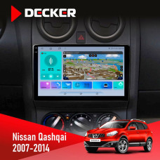 Штатна магнітола Nissan Qashqai 2007-2014 Decker D9-009 4x64, DSP, 4G, 2k