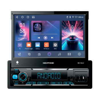 Автомагнітола 1DIN Android 13 Nextone MD-758 v2 (2/64Gb) Виїзний 7" IPS / CarPlay
