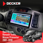 Штатна магнітола Opel Vivaro 2001-2010 Decker D9-009 4x64, DSP, 4G, 2k