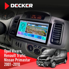 Штатна магнітола Opel Vivaro 2001-2010 Decker D9-009 4x64, DSP, 4G, 2k