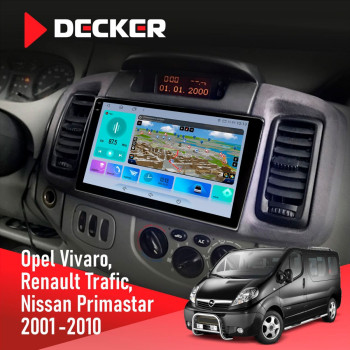 Штатная магнитола Opel Vivaro 2001-2010 Decker D9-009 4x64, DSP, 4G, 2k