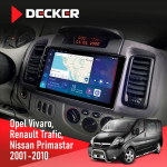 Штатная магнитола Opel Vivaro 2001-2010 Decker D9-007 4x64 DSP 360 4G
