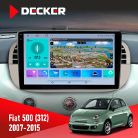 Штатна магнітола Fiat 500 (312) 2007-2015 Decker D9-009 4x64, DSP, 4G, 2k