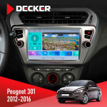Штатная магнитола Peugeot 301 2012-2016 Decker D9-009 4x64, DSP, 4G, 2k