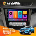 Штатна магнітола Nissan Qashqai, X-Trail 2014+ Cyclone C10001 2x32