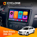 Штатная магнитола Skoda Octavia A5 2008-2013 Black Cyclone C10001 2x32