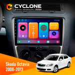 Штатная магнитола Skoda Octavia A5 2008-2013 Silver Cyclone C10001 2x32