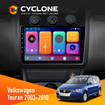  Штатна магнітола Volkswagen Touran 2003-2010 Black Climate Cyclone C10001 2x64