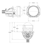 Світлодіодна лінза Cyclone LED BL 2.5" I1 MAX 55/63W