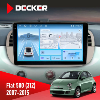 Штатная магнитола Fiat 500 (312) 2007-2015 Decker D9-010 6x128 DSP 4G 2K
