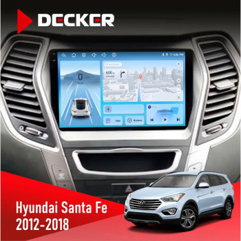 Штатна магнітола Hyundai Santa Fe 2012-2018 CAN Decker D9-010 6x128 DSP 4G 2K