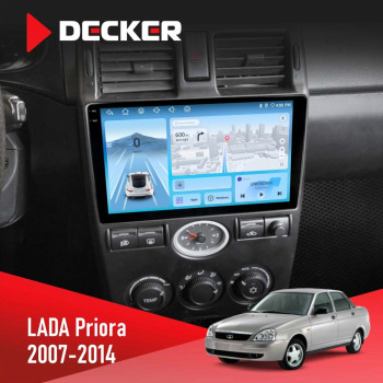 Штатна магнітола Lada Priora Black 2007-2014 Decker D9-010 6x128 DSP 4G 2K