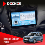 Штатная магнитола Renault Dokker, Sandero, Lodgy 2012  (1 кнопка) Decker D9-010 6x128 DSP 4G 2K