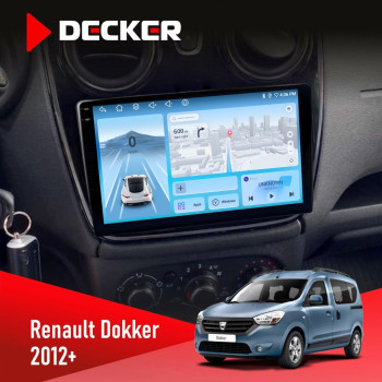 Штатная магнитола Renault Dokker, Sandero, Lodgy 2012  (1 кнопка) Decker D9-010 6x128 DSP 4G 2K