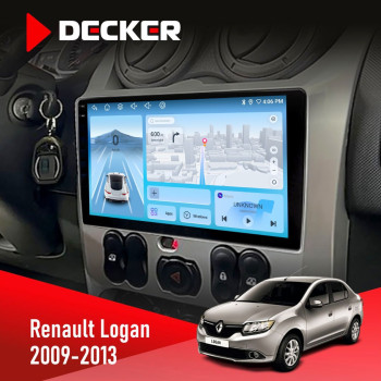Штатная магнитола Renault Logan 2009-2013 Decker D9-010 6x128 DSP 4G 2K