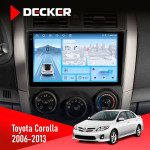 Штатная магнитола Toyota Corolla 2006-2013 Big frame Decker D9-010 6x128 DSP 4G 2K