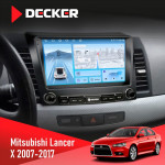 Штатная магнитола Mitsubishi Lancer X 2007-2017 AMP Rockford Decker D10-010 6x128 DSP 4G 2K