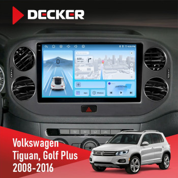 Штатная магнитола Volkswagen Tiguan, Golf Plus 2008-2016 Black Decker D10-010 6x128 DSP 4G 2K