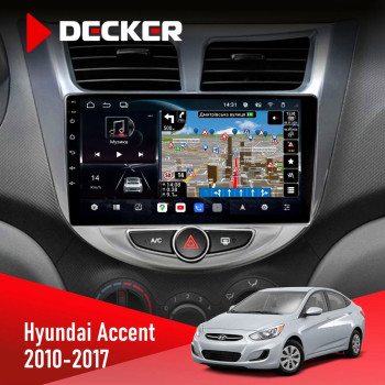 Штатная магнитола Hyundai Accent 2006-2012 Black Decker D9-011 4x64 DSP 4G 360