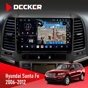 Штатна магнітола Hyundai Santa Fe 2000-2006 Decker D9-011 4x64 DSP 4G 360
