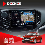 Штатна магнітола Lada Priora Black 2007-2014 Decker D9-011 4x64 DSP 4G 360
