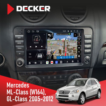 Штатна магнітола Mercedes-Benz ML-Class (W164) 2005-2011 Decker D9-011 4x64 DSP 4G 360