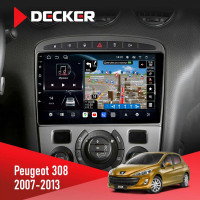 Штатная магнитола Peugeot 307 2001-2011 Decker D9-011 4x64 DSP 4G 360