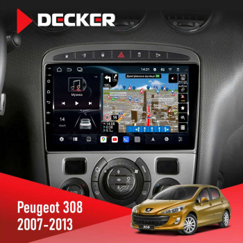 Штатная магнитола Peugeot 307 2001-2011 Decker D9-011 4x64 DSP 4G 360