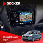 Штатная магнитола Renault Dokker Sandero Lodgy 2012  (1 кнопка) Decker D9-011 4x64 DSP 4G 360