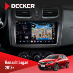 Штатна магнітола Renault Sandero, Logan 2012-2020 Decker D9-011 4x64, DSP, 4G, 360